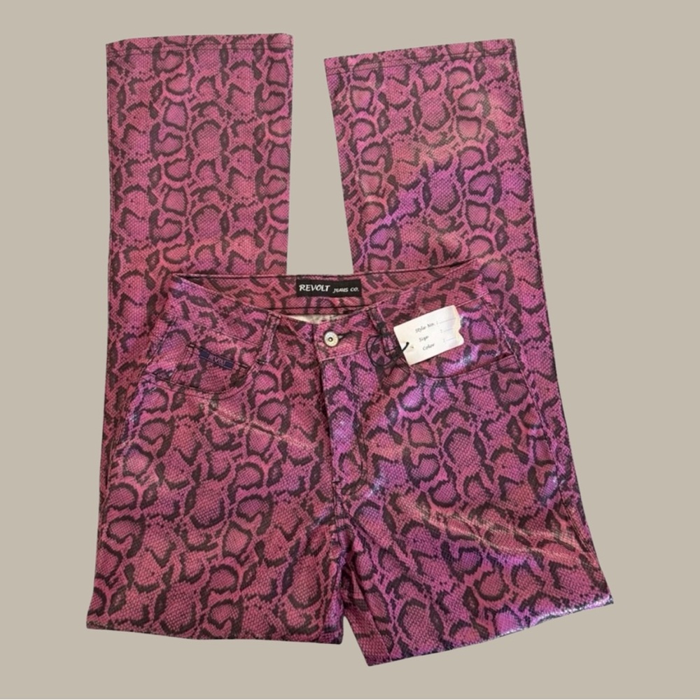 Y2K Revolt Deadstock Faux Leather Animal Print Pants